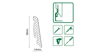 battiscopa planeo SolutionX 2in1 - 2400 x 14 x 58 mm Classic Oak (SL0072)