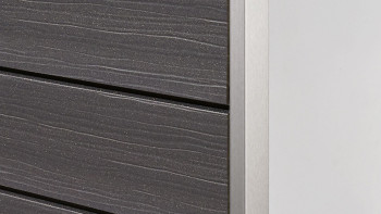 planeo Fassado - Rivestimento facciata a fasce romboidale WPC Grigio lava Prime