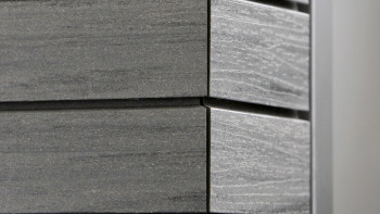 planeo Fassado - Rivestimento di facciata a fasce romboidali WPC grigio grafite