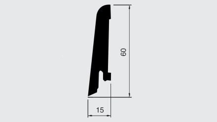 Battiscopa in MDF avvolto in pellicola wicanders - Rovere congelato - 15x60x2400mm