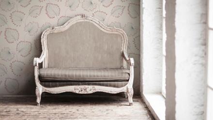 Carta da parati in tessuto non tessuto Alpha Architects Carta stile country lascia beige rosso metallizzato 714
