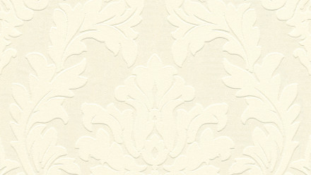 Carta da parati vinilica flocculata Castello Architects Carta ornamenti vintage crema metallizzata 801