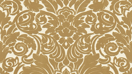 Carta da parati in vinile flocculata Castello Architects Carta Ornamenti Crema Marrone 832