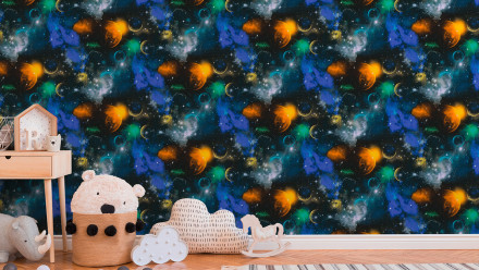 Ragazzi e ragazze 6 A.S. Création carta da parati per bambini Galaxy multicolore nero 661