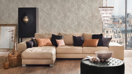 Carta da parati Daniel Hechter 5 Pareti Living Wall moderno in legno grigio metallizzato 332