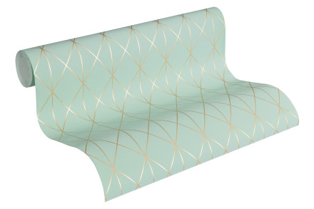 carta da parati design jungle 2 di Laura N. A.S. Création moderno blu metallico verde 752