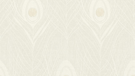 Carta da parati in vinile Absolutely Chic Architects Carta Retro Peacock Feathers Metallic Grey Beige 711