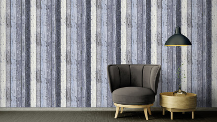 Carta da parati in vinile Best of Wood'n Stone 2a edizione A.S. Création stile country in legno blu 060