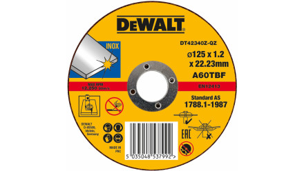 Disco di taglio DeWalt piatto in acciaio inox 125x1,2mm