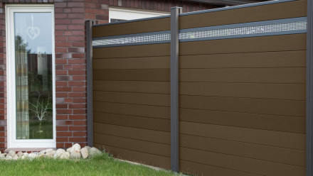planeo Solid - pannello di design per recinzioni da giardino Alu15 Terra