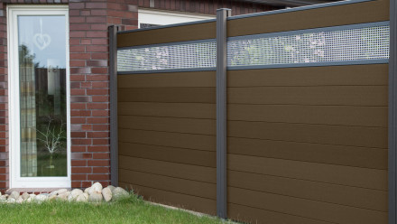 planeo Solid - Pannello di design per recinzioni da giardino Alu30 Terra