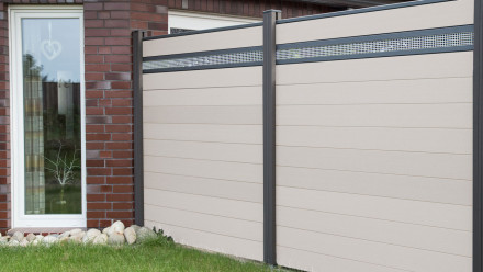 planeo Solid - Pannello di design per recinzioni da giardino Alu15 BiColor Bianco