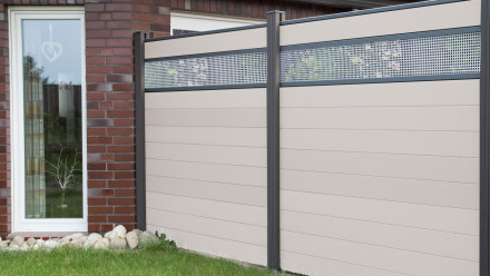 planeo Solid - Pannello di design per recinzioni da giardino Alu30 BiColor Bianco