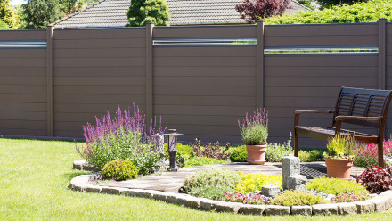 planeo Solid - pannello di design per recinzioni da giardino Glas15 Terra