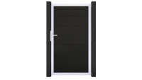 planeo Solid Grande - cancello universale nero co-ex con Silber telaio in alluminio 180x150x4cm