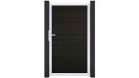 planeo Solid - recinzioni da giardino cancello universale nero co-ex con telaio in alluminio antracite 150x180x4cm