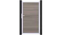 planeo Solid - recinzioni giardino cancello universale Bi-Color co-ex con Silber telaio in alluminio 100x180x4cm