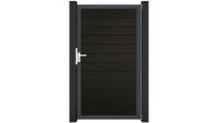 planeo Solid - recinzioni da giardino cancello universale nero co-ex con telaio in alluminio antracite 100x180x4cm