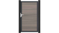 planeo Solid - recinzioni giardino cancello universale Bi-Color co-ex con antracite telaio in alluminio 100x180x4cm