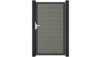 planeo Solid - recinzioni giardino cancello universale grigio con antracite telaio in alluminio 100x180x4cm