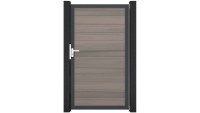 planeo Solid - recinzioni giardino cancello universale Bi-Color co-ex con antracite telaio in alluminio 150x180x4cm