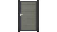 planeo Solid - recinzioni giardino cancello universale grigio con Silber telaio in alluminio 150x180x4cm