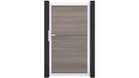 planeo Solid - recinzioni giardino cancello universale Bi-Color co-ex con Silber telaio in alluminio 150x180x4cm