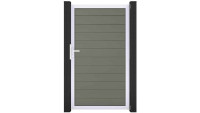 planeo Solid - recinzioni giardino cancello universale grigio con antracite telaio in alluminio 150x180x4cm