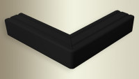 planeo Angolo finito curvo 90° Nero 30 x 30 cm con altezza di 20 mm