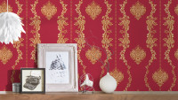 carta da parati in vinile rosso retrò casa di campagna barocca fiori barocchi & ornamenti naturali castello 5 932