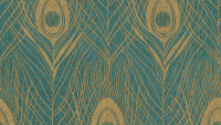 Carta da parati in vinile Absolutely Chic Architects Carta Retro Peacock Feathers Metallic Green Brown 714