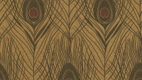 Carta da parati in vinile Absolutely Chic Architects Carta Retro Peacock Feathers Metallic Brown Brown Black 718