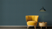Carta da parati in vinile Absolutely Chic Architects Carta Retro Blu Grigio Beige 734