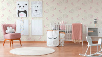 Carta da parati in vinile Boys & Girls 6 A.S. Création carta da parati per bambini unicorni grigio rosa bianco 891