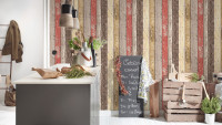 Carta da parati in vinile Best of Wood'n Stone 2a edizione A.S. Création muro in legno stile country beige marrone rosso 127