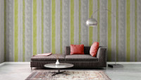 Carta da parati in vinile Best of Wood'n Stone 2a edizione A.S. Création Modern Yellow Grey Green 251