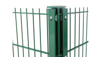 pali d'angolo tipo F verde muschio per recinzioni a doppia barra
