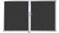 porta planeo Gardence in alluminio - DIN destro 2 ante antracite con telaio in alluminio argento