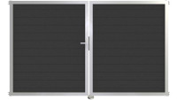 porta planeo Gardence in alluminio - DIN sinistra 2 ante antracite con telaio in alluminio argento
