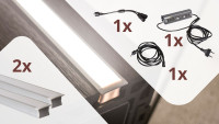 planeo Glow - set di illuminazione per recinzioni per 2 strisce luminose