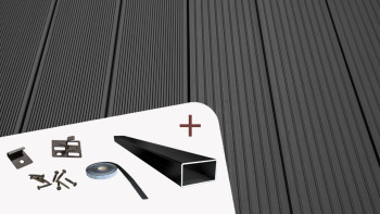 TitanWood set completo solido grigio scuro a struttura scanalata