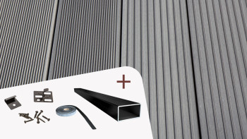 TitanWood set completo solida struttura a scanalature grigie