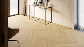 planeo Vinile rigido a incastro - Rovere naturale a spina di pesce | Isolamento acustico integrato (100P6004HB)
