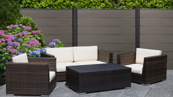 planeo Solid Grande - recinzione a innesto grigio