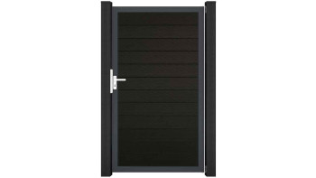 planeo Gardence Strong - Porta universale BPC Nero co-ex con telaio in alluminio argento 100x180x4cm