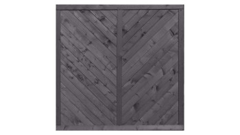 planeo TerraWood - PRIME pannello profilato per recinzione a spina di pesce in pino grigio scuro 180 x 180 cm
