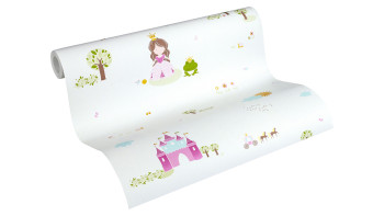 carta da parati in tessuto non tessuto Little Stars A.S. Création carta da parati per bambini Princess Castle multicolore bianco 522