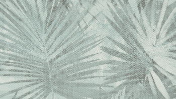 Carta da parati in vinile Hygge Pareti in stile country vivente Muri Palma Foglie di palma Verde Blu 853