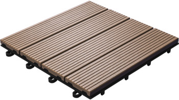 planeo pavimenti WPC piastrella per patio marrone 30x30 cm - 6 pz.