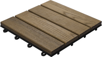 planeo piastrella per legno per esterni termo-cenere scanalata 30x30 cm - 6 pz.